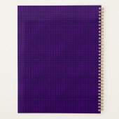 金ゴールドモダンモノグラムロゴ紫の正方形パターン プランナー手帳 (裏面)