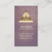 金ゴールドモダンモノグラム三角形ロゴ 名刺 (正面)