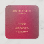 金ゴールドモダンモノグラム構造化ルックテンプレート スクエア名刺 (裏面)