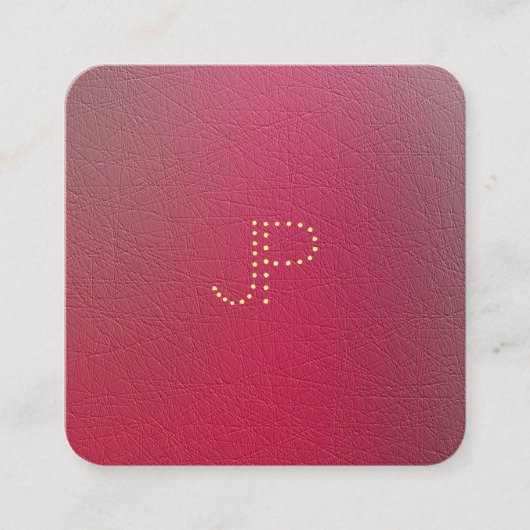 金ゴールドモダンモノグラム構造化ルックテンプレート スクエア名刺 (正面)