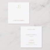 金ゴールドモダンモノグラム頭が切れるプレナショナブルLuxe スクエア名刺 (正面/裏面)