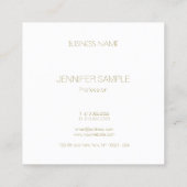 金ゴールドモダンモノグラム頭が切れるプレナショナブルLuxe スクエア名刺 (裏面)