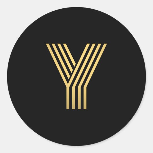 金ゴールドモダンモノグラム ラウンドシール (正面)