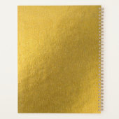 金ゴールドモダンモンステラ熱帯葉模様 プランナー手帳 (裏面)