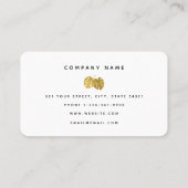 金ゴールドモダンモンステラ熱帯離れミニマリスト 名刺 (裏面)