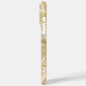 金ゴールドモダンヤシの葉の熱帯パターン Case-Mate iPhoneケース (裏面 / 左)