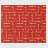 金ゴールドモダンユニーク書道家名 ラッピングペーパー (フラット)