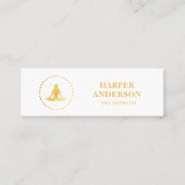 金ゴールドモダンヨガインストラクタープロフェッショナルロゴ スキニー名刺 (正面)