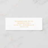 金ゴールドモダンヨガインストラクタープロフェッショナルロゴ スキニー名刺 (裏面)