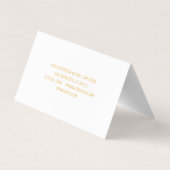 金ゴールドモダンヨガインストラクタープロフェッショナルロゴ 名刺 (裏面)