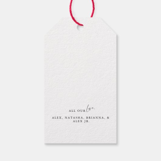 金ゴールドモダンライトクリスマスツリー応援2枚の写真 ギフトタグ (裏面)