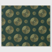 金ゴールドモダンラグジュアリーアールデコサークル ラッピングペーパー (フラット)