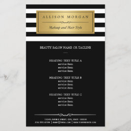 金ゴールドモダンラベル(クラス白黒ストライプ) チラシ