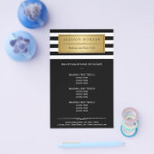 金ゴールドモダンラベル(クラス白黒ストライプ) チラシ (シングル)