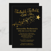 金ゴールドモダンリトルスターベビーシャワー招待状 招待状 (正面/裏面)