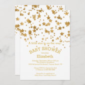 金ゴールドモダンリトルスターベビーシャワー招待状 招待状 (正面/裏面)