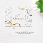 金ゴールドモダンリボン銀雪片ギフトカード (デスク)