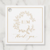 金ゴールドモダンリーピークレストモノグラム結婚ズ フェイバータグ (正面)