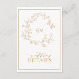 金ゴールドモダンリーピークレストモノグラ結婚ムの詳細 エンクロージャーカード