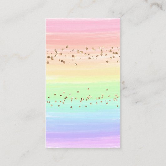 金ゴールドモダンレインボーベビーシャワーおむつラッフル エンクロージャーカード (裏面)