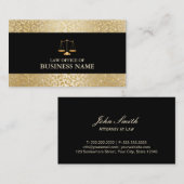 金ゴールドモダンレオパ縁どード法規スケール弁護士 名刺 (正面/裏面)