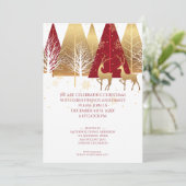 金ゴールドモダンレッドウッドランドディアー 招待状 (スタンド正面)