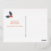 金ゴールドモダンレッド写真クリスマス 箔シーズンポストカード (裏面)