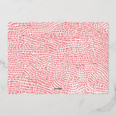 金ゴールドモダンレッド白クリスマスフレーム写真ハッピー 箔シーズンカード (裏面)