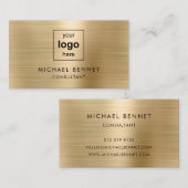 金ゴールドモダンロゴコンサルタント 名刺 (正面/裏面)