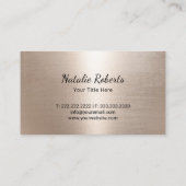 金ゴールドモダンロータスフラワーブラックサロン&スパ 名刺 (裏面)