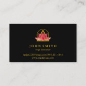 金ゴールドモダンロータロゴエレガントフローラヨガスパ 名刺 (裏面)