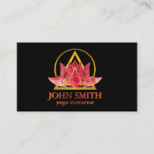 金ゴールドモダンロータロゴエレガントフローラヨガスパ 名刺 (正面)