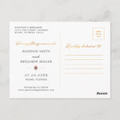 金ゴールドモダンワイルドフラワー春ガーデンザデイト ポストカード (裏面)