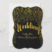 金ゴールドモダンヴィンテージタイポグラフィ結婚式招待状 招待状 (裏面)