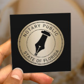 金ゴールドモダン公証人スタンプローン署名業者 スクエア名刺