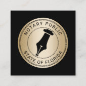 金ゴールドモダン公証人スタンプローン署名業者 スクエア名刺 (正面)