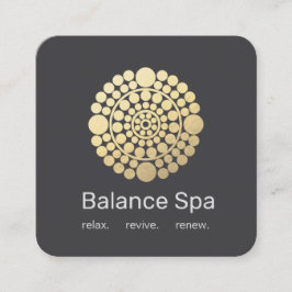 金ゴールドモダン円曼荼羅モチーフ スクエア名刺