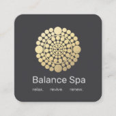 金ゴールドモダン円曼荼羅モチーフ スクエア名刺 (正面)