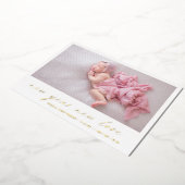 金ゴールドモダン写真かわいい休日の誕生発表 箔シーズンカード (回転した状態)