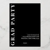 金ゴールドモダン写真テンプレート 箔招待状 (裏面)