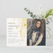 金ゴールドモダン写真卒業会 招待状 (スタンド正面)