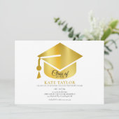 金ゴールドモダン写真卒業会 招待状 (スタンド正面)