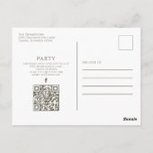 金ゴールドモダン写真卒業招待状 ポストカード (裏面)