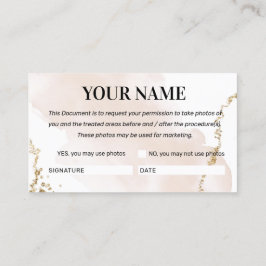 金ゴールドモダン写真同意カード 名刺