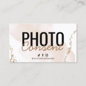 金ゴールドモダン写真同意カード 名刺 (正面)