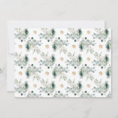 金ゴールドモダン冬の緑の宗教的なクリスマス シーズンカード (裏面)