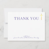 金ゴールドモダン十字聖バプテスマ感謝していープルユー 招待状 (正面)