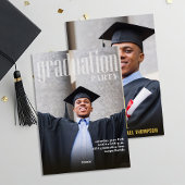 金ゴールドモダン卒業写真テンプレート 箔招待状