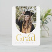 金ゴールドモダン卒業、写真卒業発表 箔シーズンカード (立ち正面)