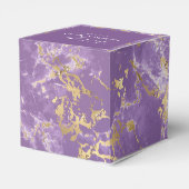 金ゴールドモダン及びパープル大理石結婚式の引き出物箱 フェイバーボックス (裏面サイド)